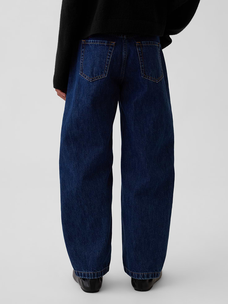 Image 4 de 6, Jean coupe baril à taille haute et boucle décorative pour Enfant