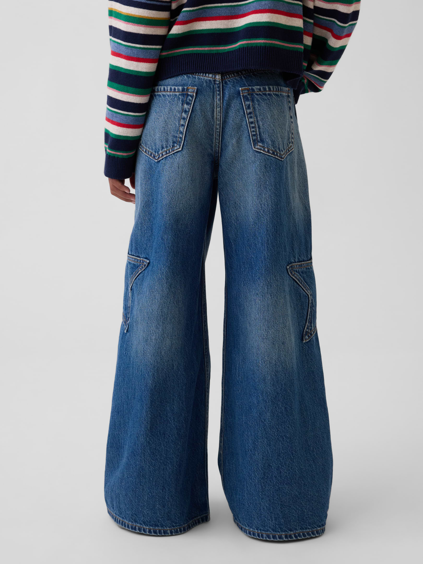 Image 4 of 6, Kids Low Rise Star Baggy Jeans