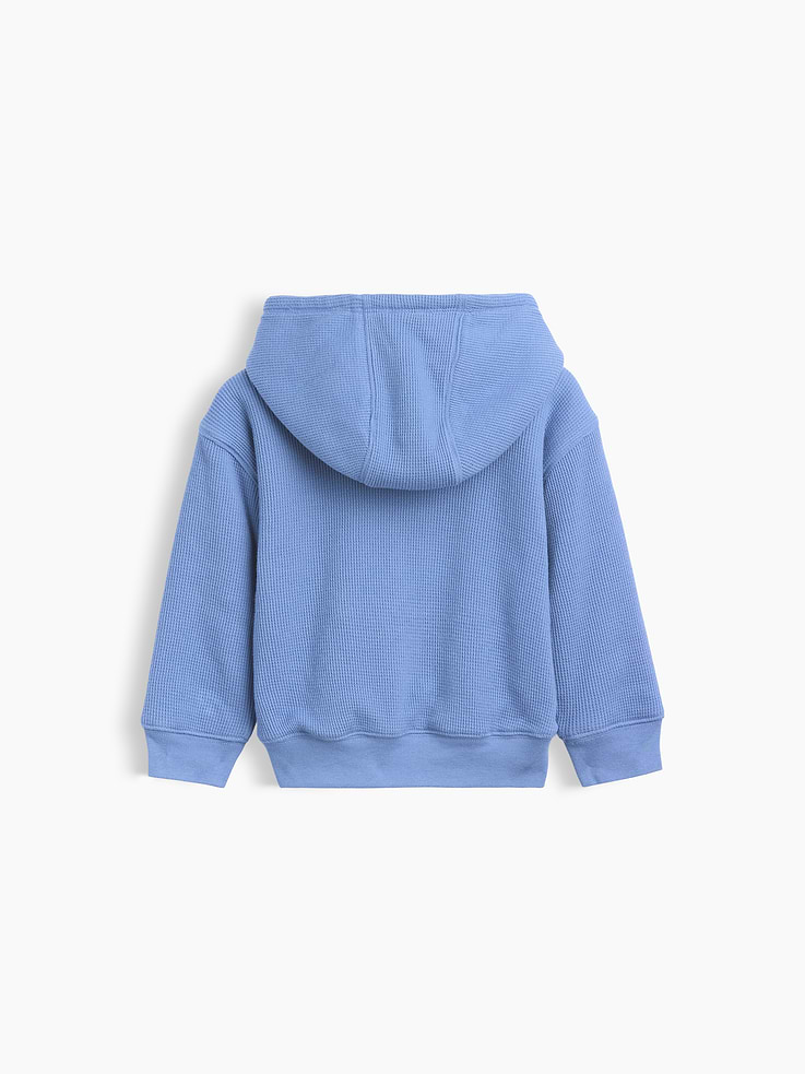 Image 3 of 4, Baby & Toddler Sherpa-Lined Waffle Zip Hoodie