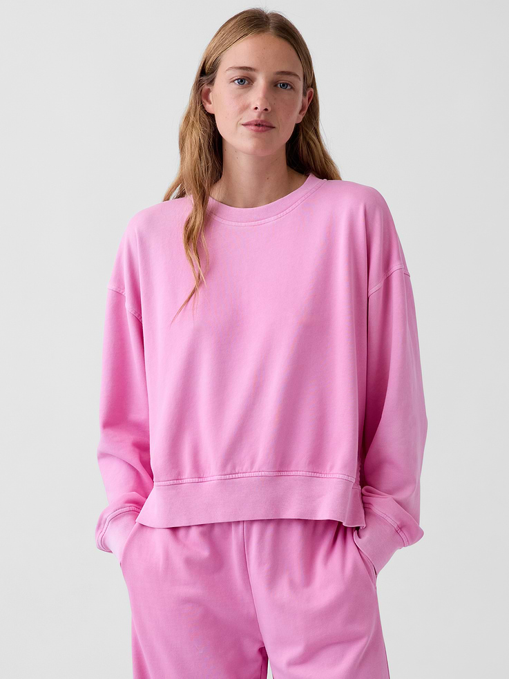 Image 5 of 6, VintageSoft Terry Oversized Wedge Side-Slit Sweatshirt