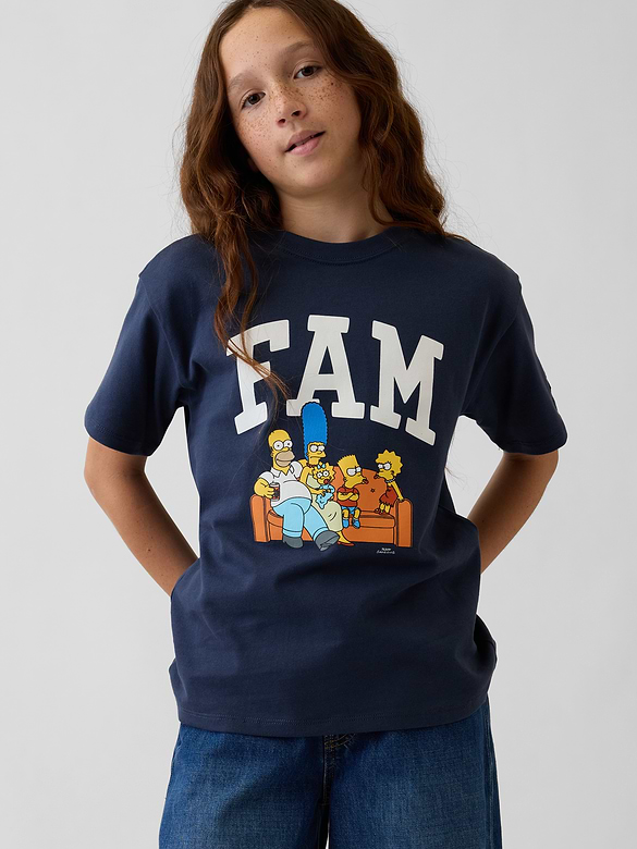 Kids The Simpsons FAM Logo T-Shirt