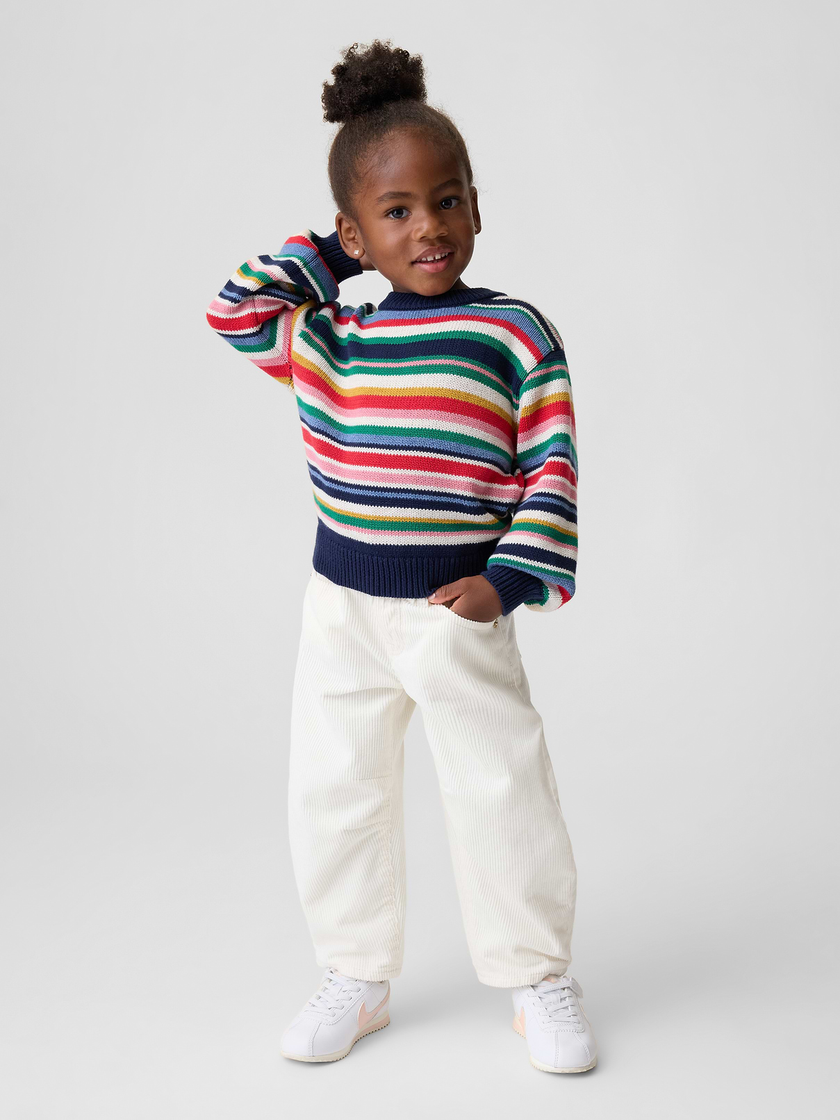 Baby & Toddler Corduroy Eyelet-Hem Horseshoe Pants