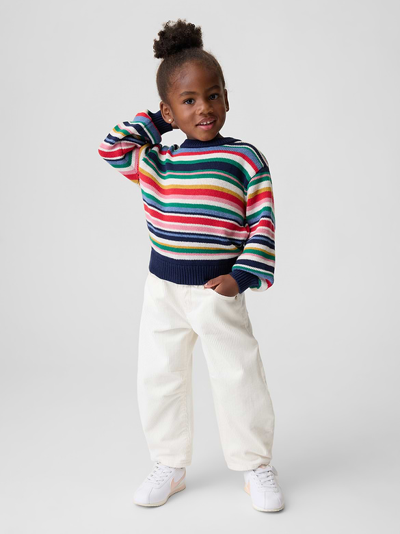 Baby & Toddler Corduroy Eyelet-Hem Horseshoe Pants