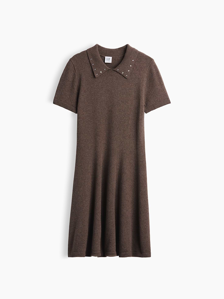 Image 2 of 5, Kids CashSoft Polo Sweater Dress