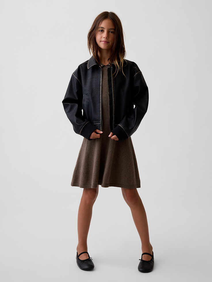 Image 4 of 5, Kids CashSoft Polo Sweater Dress