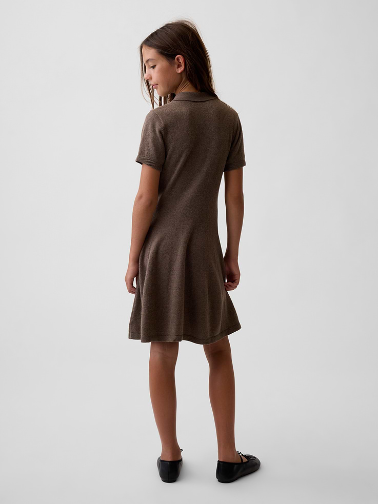 Image 3 of 5, Kids CashSoft Polo Sweater Dress