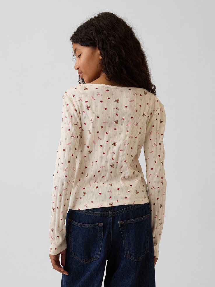 Image 3 of 4, Kids Pointelle T-Shirt