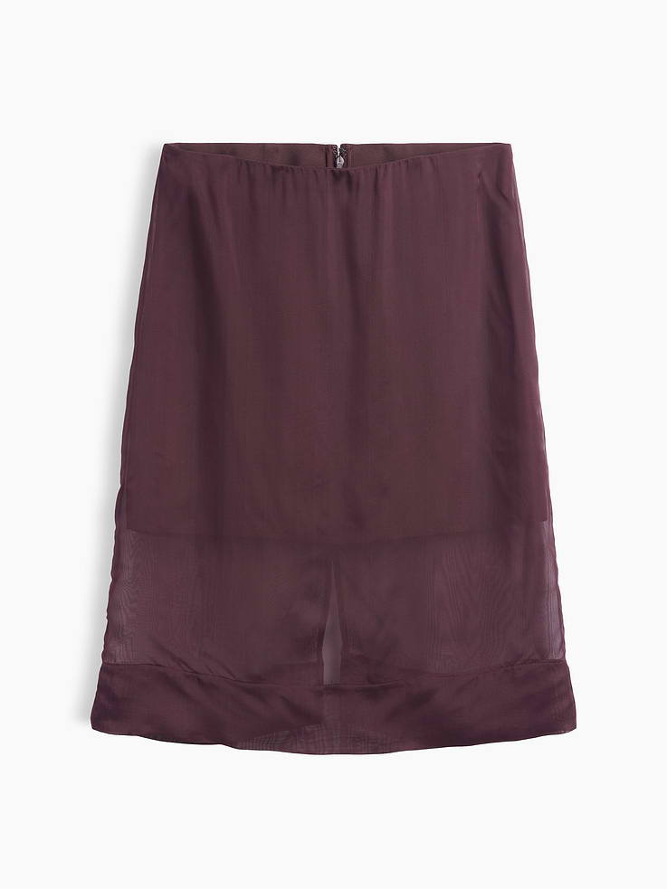 Image 2 of 2, Sheer Organza Knee-Length Skirt