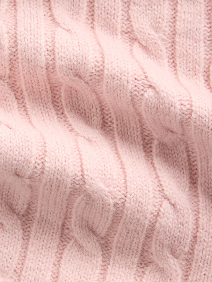 Image 5 of 5, CashSoft Cable-Knit Oversized Crew Sweater
