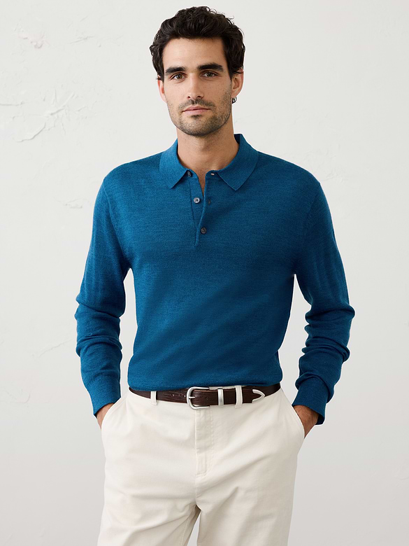 Merino Wool Polo Sweater