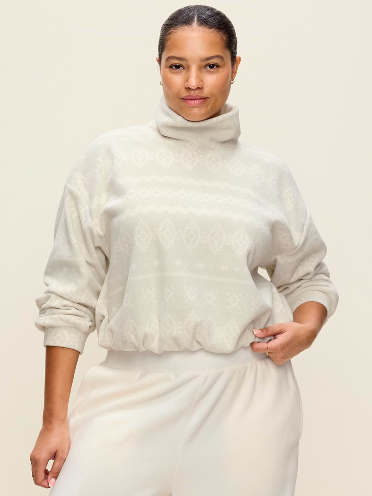 Image 4 of 6, Performance Fleece Bubble-Hem Popover