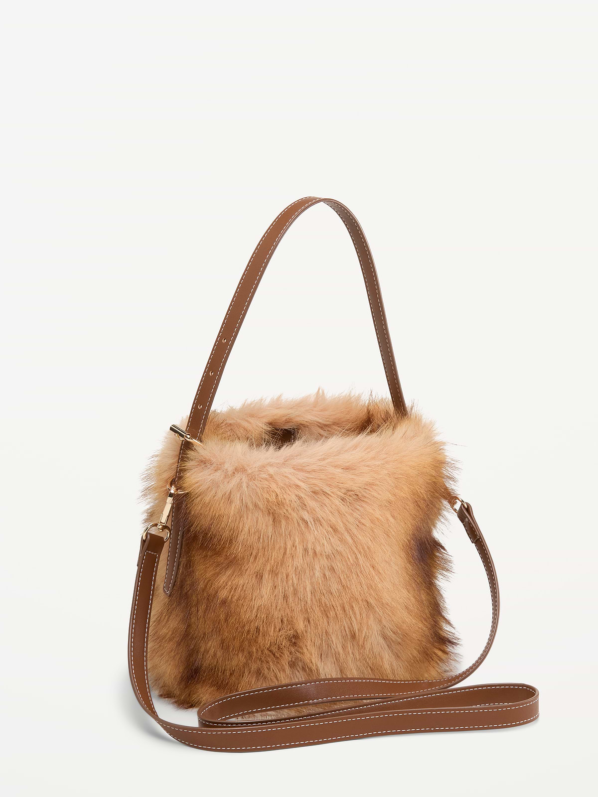 Small Faux-Fur Bucket Bag