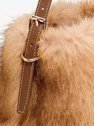 Image 5 of 5, Small Preppy Faux-Fur Bucket Bag