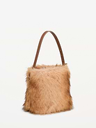 Image 3 of 5, Small Preppy Faux-Fur Bucket Bag