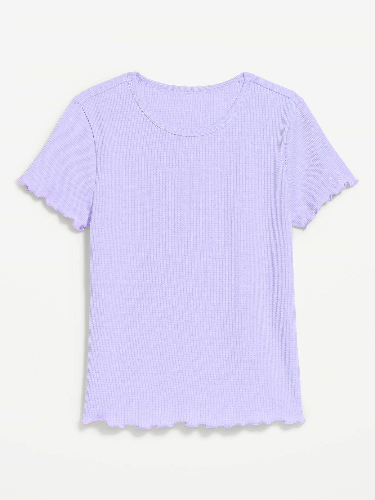 Image 2 of 2, Fitted Waffle-Knit Cropped T-Shirt