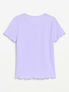 Image 2 of 2, Fitted Waffle-Knit Cropped T-Shirt