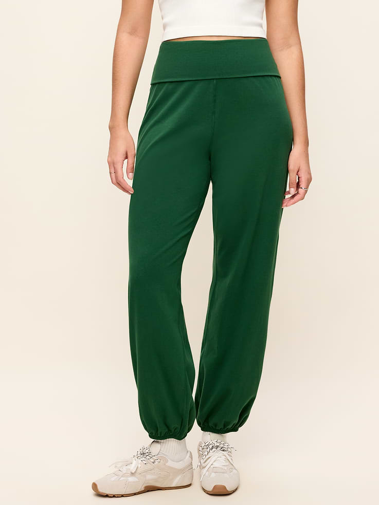 Image 7 of 10, Fold-Over Waist Fitted Joggers