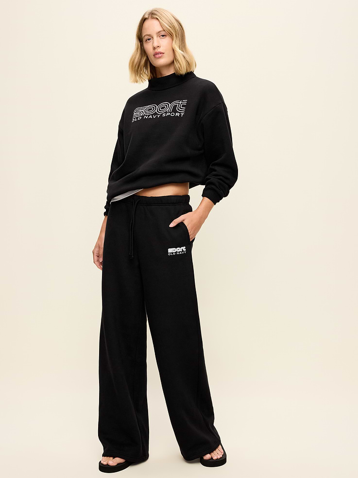 Image 2 of 7, High-Waisted Baseline Fleece Wide-Leg Sweatpants