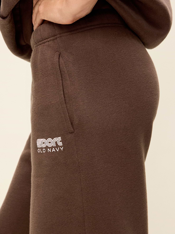 Image 5 of 6, Mid-Rise Baseline Fleece Wide-Leg Sweatpants
