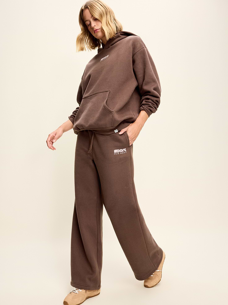 Image 2 of 6, Mid-Rise Baseline Fleece Wide-Leg Sweatpants