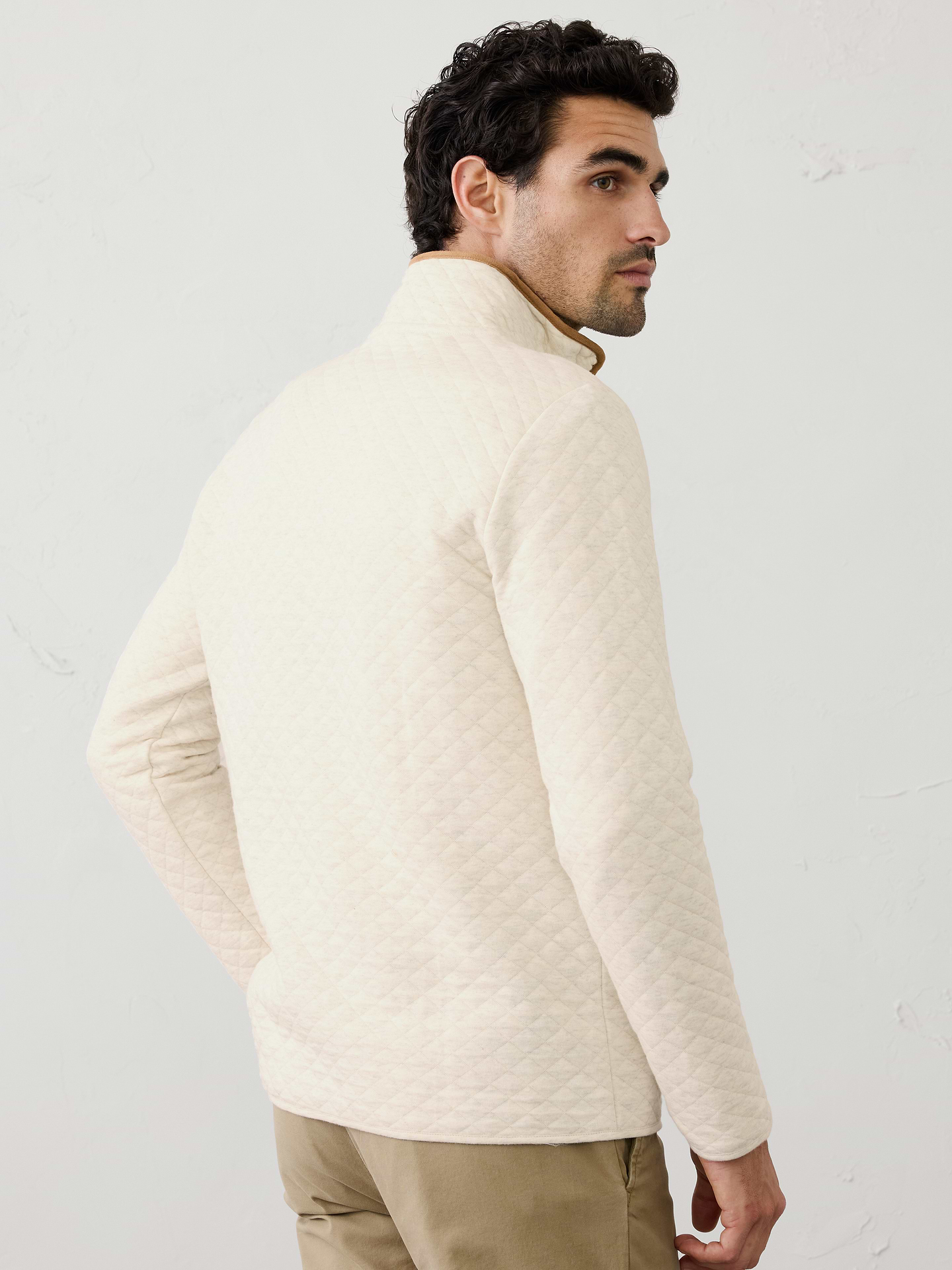 Image 2 of 3, Diamond Quilted Quarter-Zip Pullover