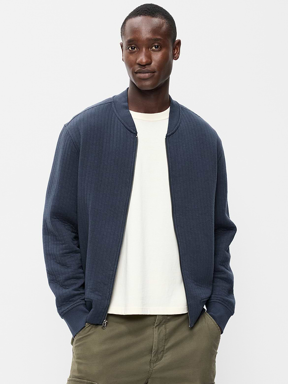 Quilted Fleece Bomber Jacket