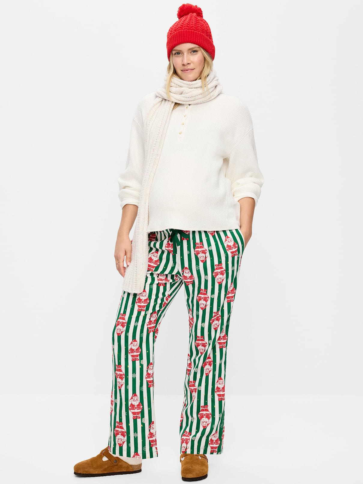 Image 1 of 2, Stay cozy all season long in our matching pajamas!, drawstring elastic waistband, on-seam pockets, seasonal prints match the fam, Product #915835