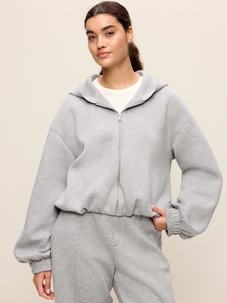 Image 6 of 8, Bounce Fleece Bubble-Hem Hoodie Sweatshirt