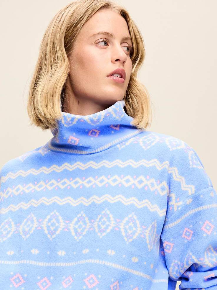 Image 4 of 7, Performance Fleece Bubble-Hem Popover