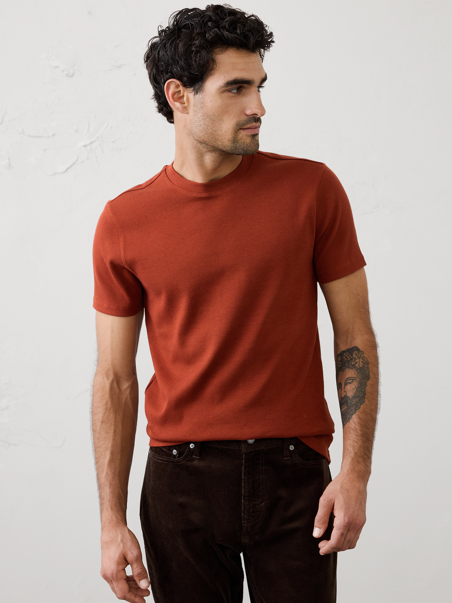 Image 1 of 7, Crew neck. Short sleeves., Straight hem., Made exclusively for Banana Republic Factory., Product #593152