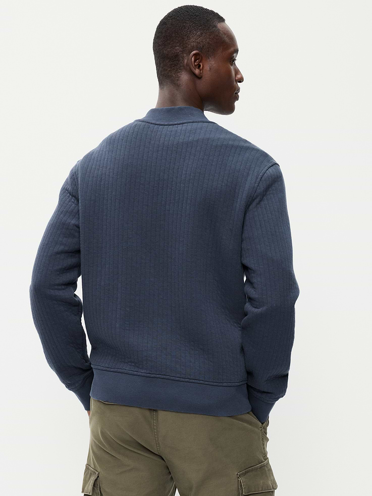 Image 2 of 4, Quilted Fleece Bomber Jacket