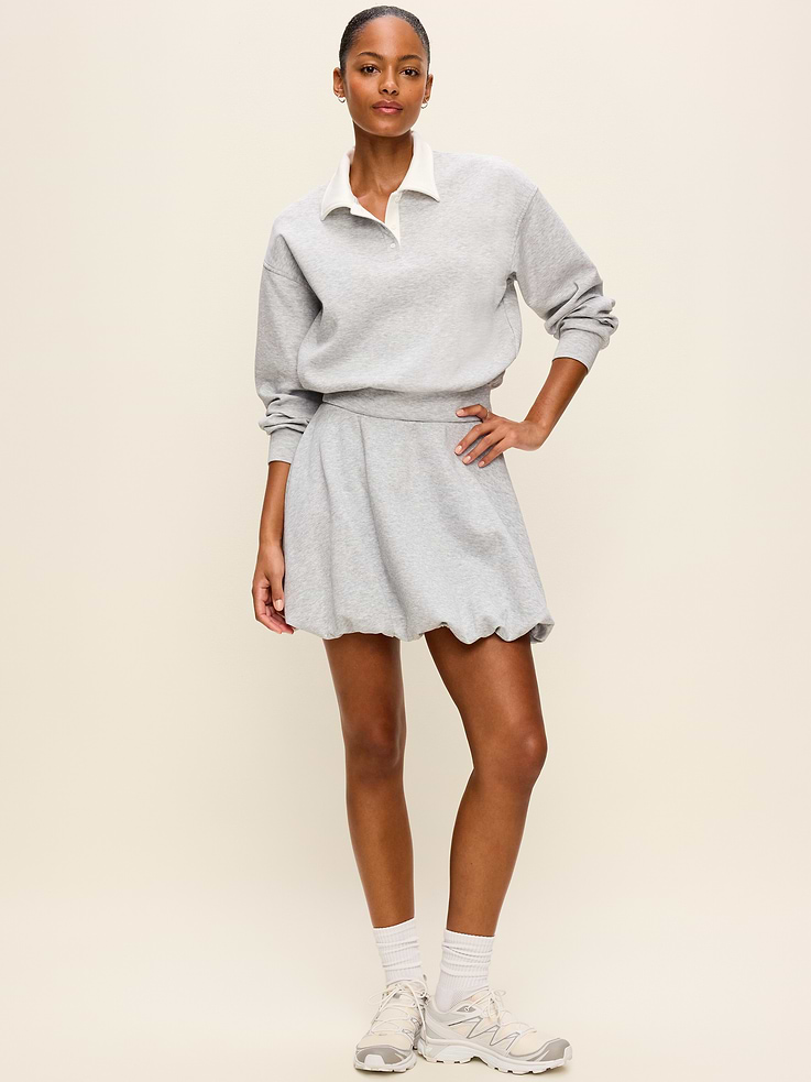 Image 2 of 9, Dynamic Fleece Pique Bubble-Hem Skirt