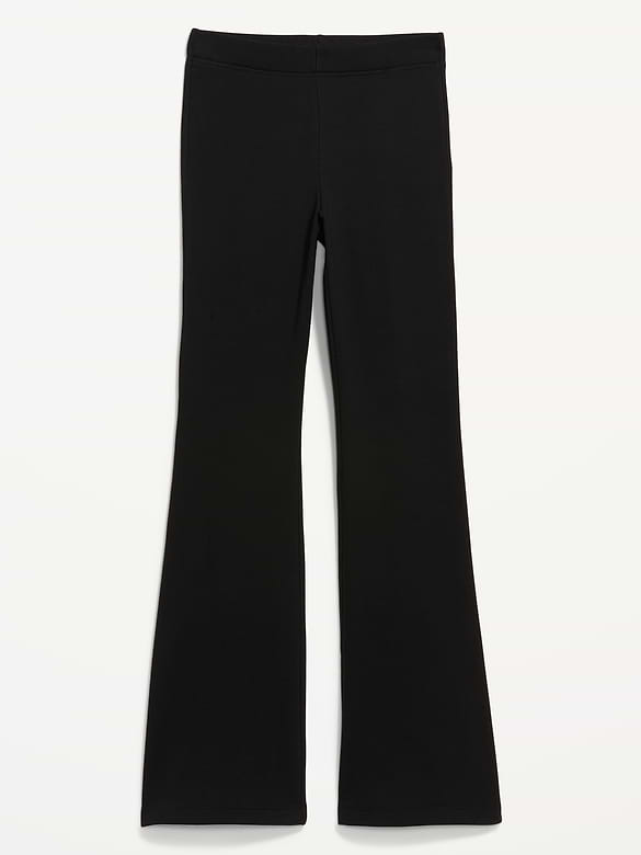 Fleece-Lined High-Waisted Flare Leggings