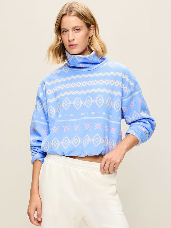 Performance Fleece Bubble-Hem Popover