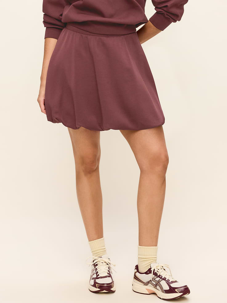 Image 2 of 6, Dynamic Fleece Pique Bubble-Hem Skirt