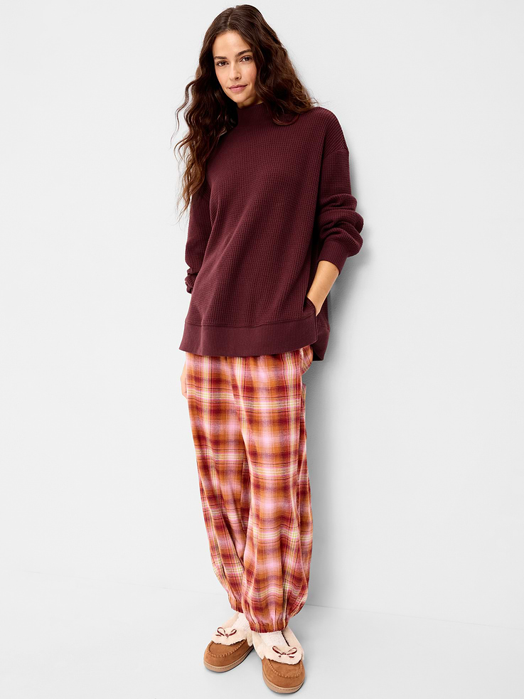 Image 3 of 9, Oversized Mock-Neck Long-Sleeve Top
