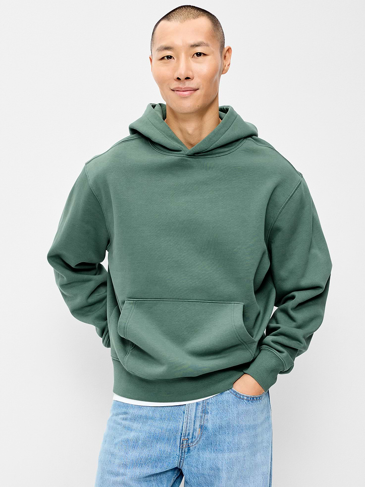 Image 1 of 4, built-in hood, long sleeves, kangaroo pocket, rib-knit trim, pullover style, Product #909027