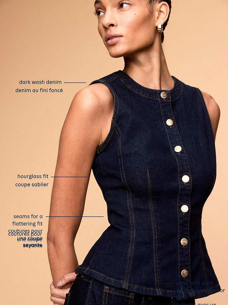 Image 5 of 9, Fitted Sleeveless Button-Front Top