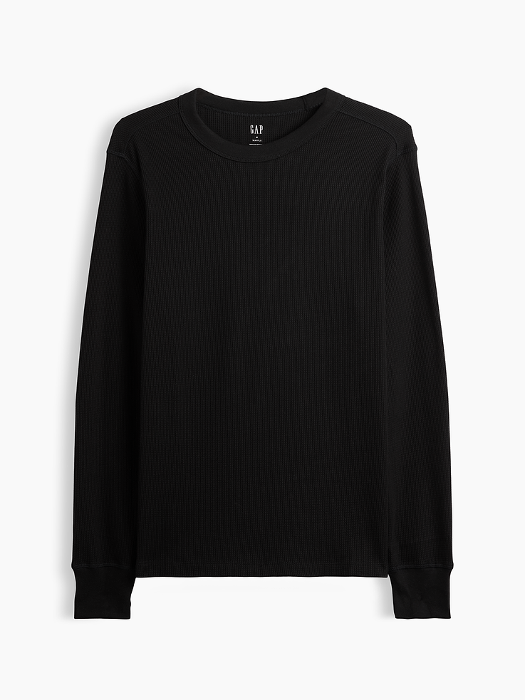 Image 5 of 5, Waffle-Knit Crewneck T-Shirt