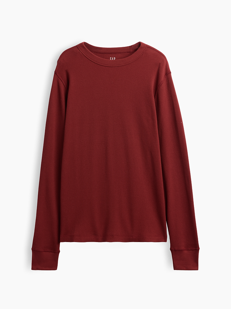Image 5 of 5, Waffle-Knit Crewneck T-Shirt