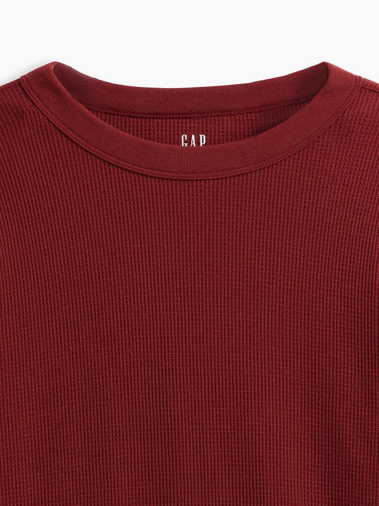 Image 4 of 5, Waffle-Knit Crewneck T-Shirt