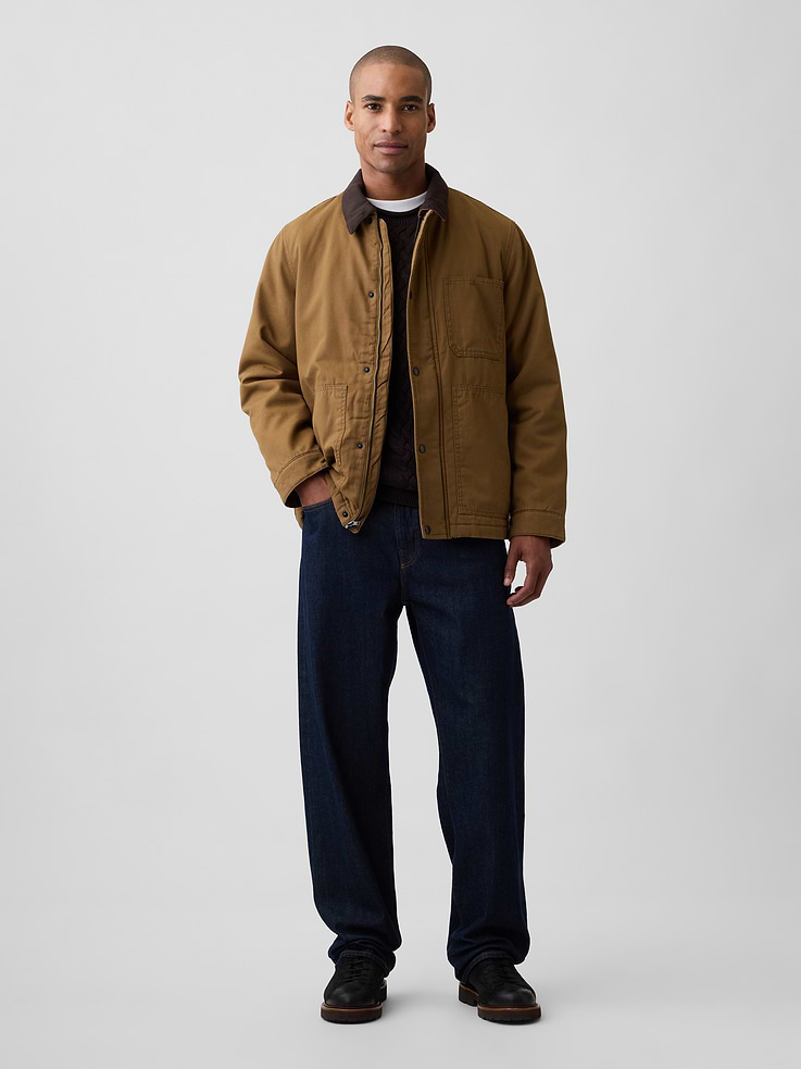 Image 3 of 5, Relaxed Canvas Chore Jacket