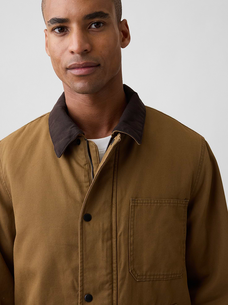 Image 4 of 5, Relaxed Canvas Chore Jacket