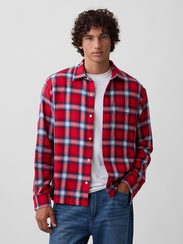 Flannel Shirt in Boxy Fit