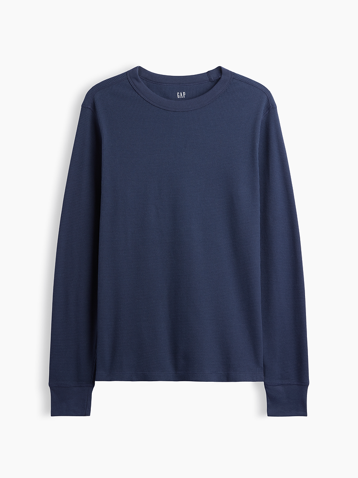 Image 5 of 5, Waffle-Knit Crewneck T-Shirt