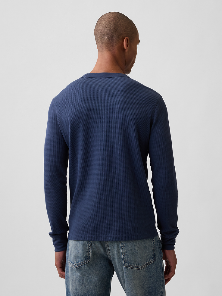 Image 2 of 5, Waffle-Knit Crewneck T-Shirt