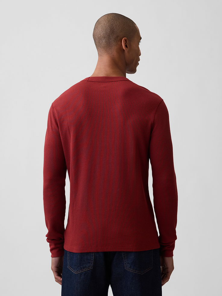 Image 2 of 5, Waffle-Knit Crewneck T-Shirt