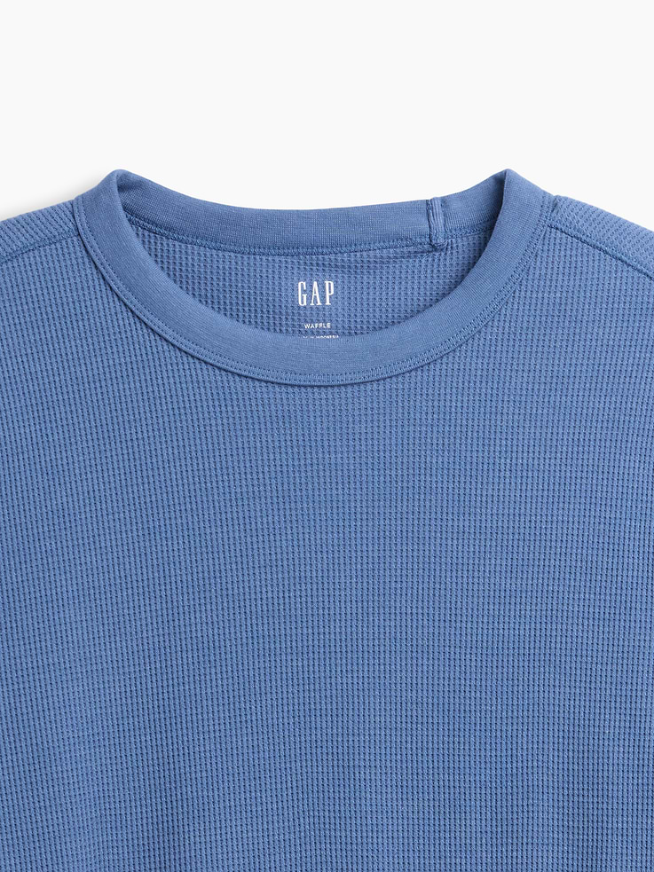 Image 4 of 5, Waffle-Knit Crewneck T-Shirt