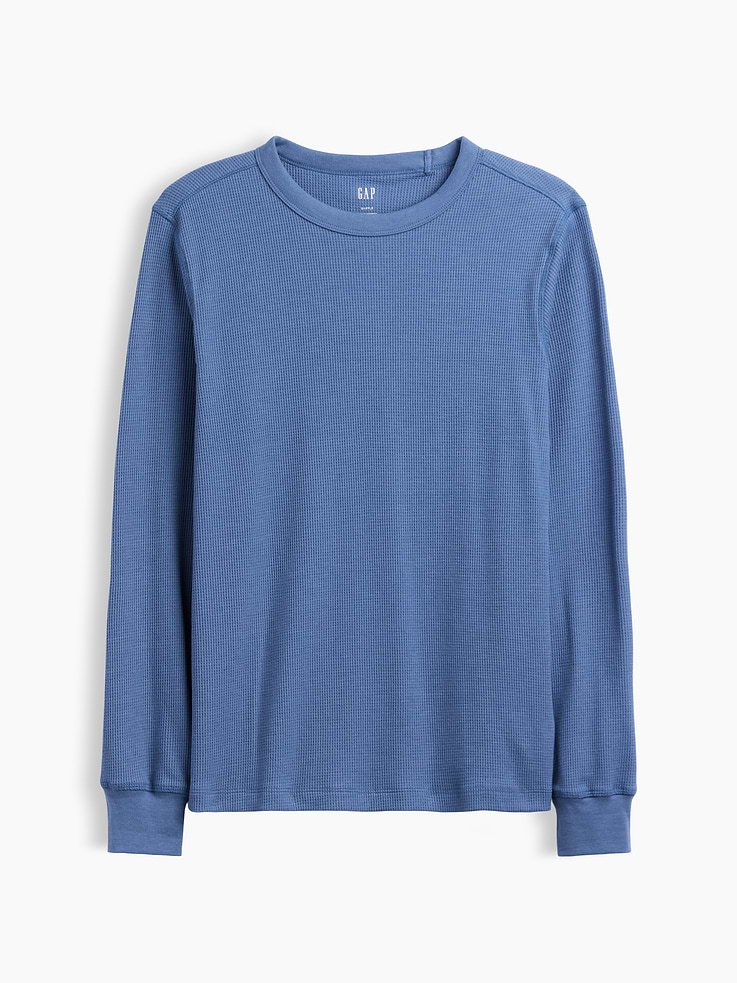 Image 5 of 5, Waffle-Knit Crewneck T-Shirt