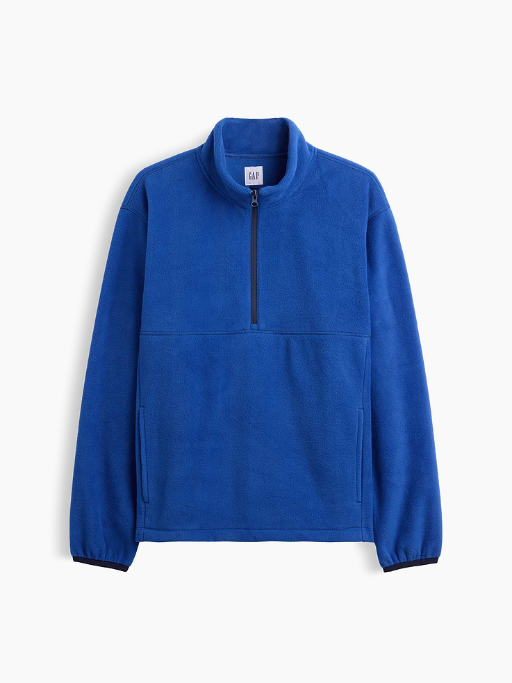 Image 4 of 4, Relaxed Microfleece Half-Zip Sweatshirt